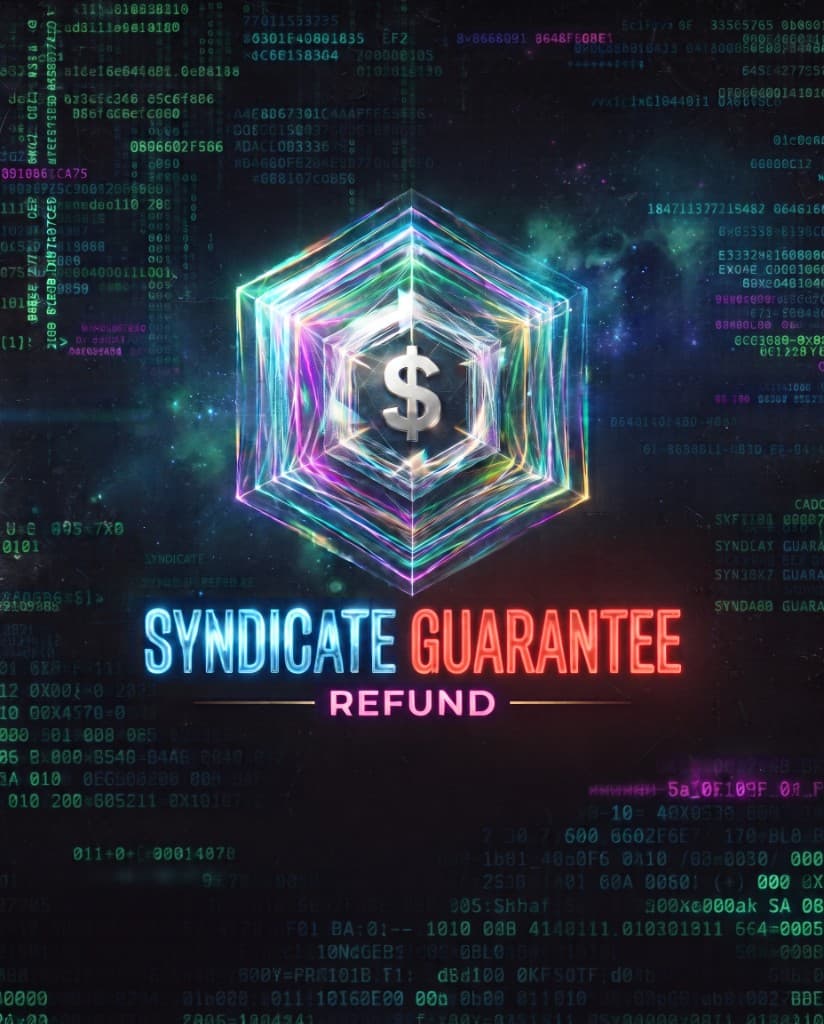 Syndicate Guarantee Refund — secure digital protection emblem